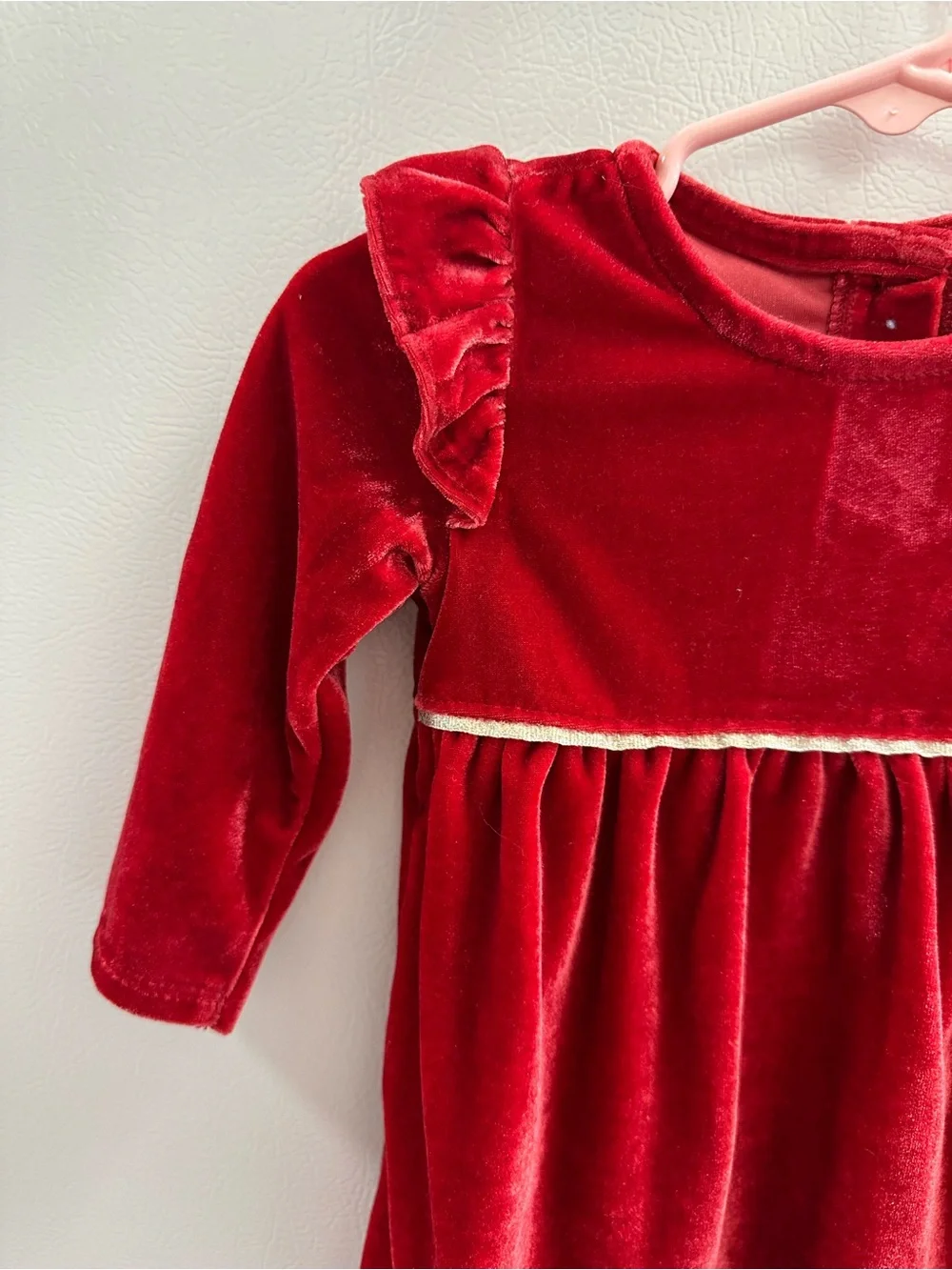 Red Velvet Long Sleeve Baby Dress
